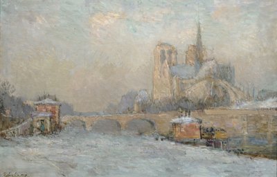 Quai de la Tournelle and Notre-Dame de Paris by Albert Charles Lebourg